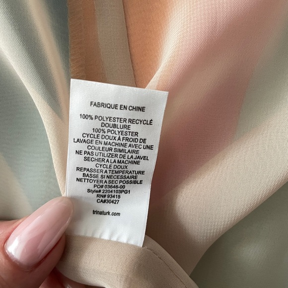 Trina Turk Loveable Off the Shoulder Multicolor Bright Striped Summer Top Small - Picture 15 of 15